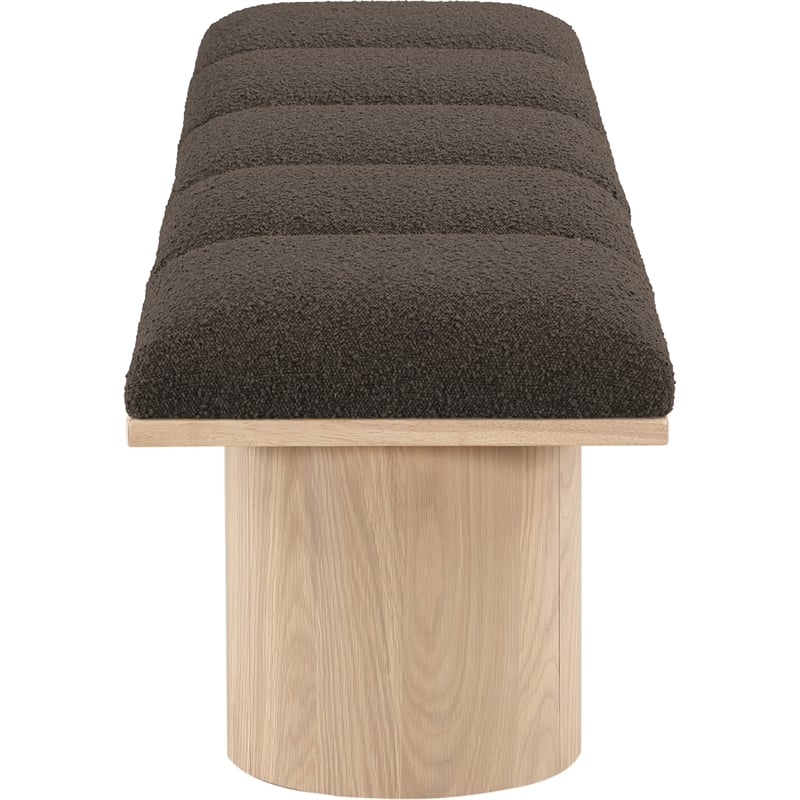 Meridian Furniture Pavilion Brown Boucle Fabric Bench