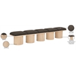 Meridian Furniture Pavilion Brown Boucle Fabric Bench
