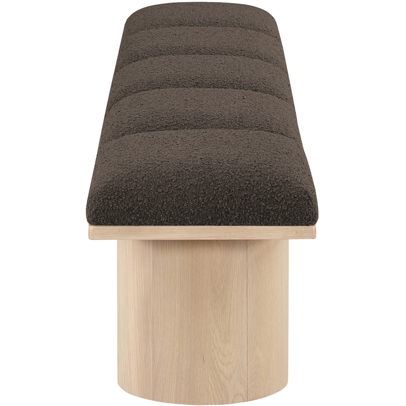 Meridian Furniture Pavilion Brown Boucle Fabric Bench