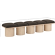 Meridian Furniture Pavilion Brown Boucle Fabric Bench