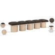 Meridian Furniture Pavilion Brown Boucle Fabric Bench