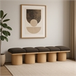 Meridian Furniture Pavilion Brown Boucle Fabric Bench