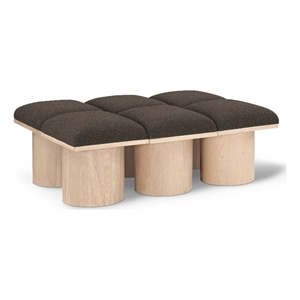 Meridian Furniture Pavilion Brown Boucle Fabric Bench