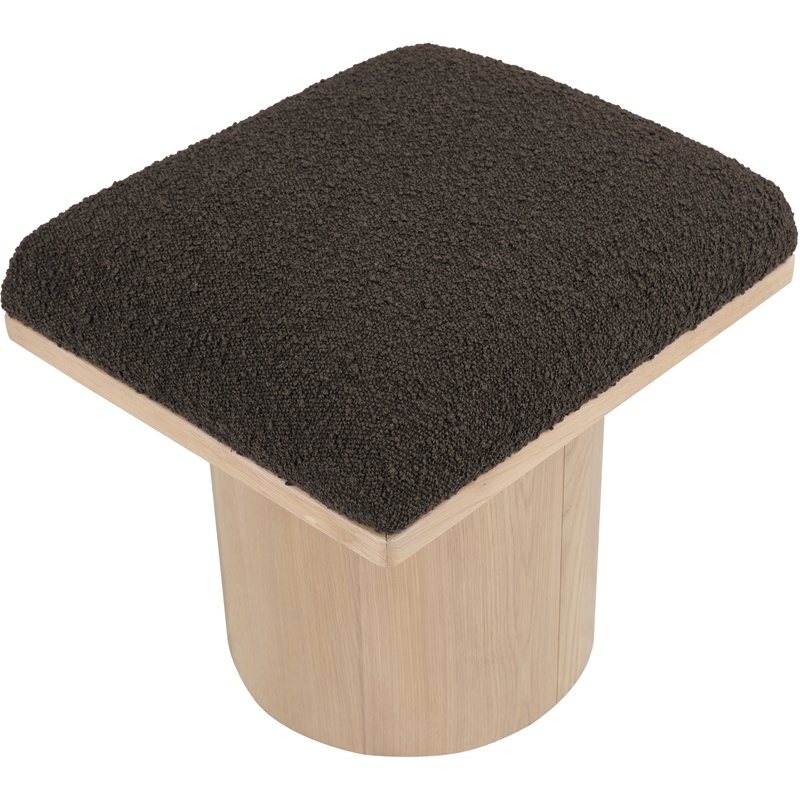 Meridian Furniture Pavilion Brown Boucle Fabric Bench/Stool