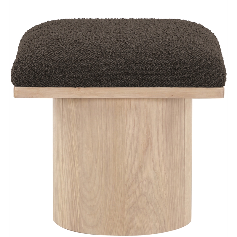 Meridian Furniture Pavilion Brown Boucle Fabric Bench/Stool
