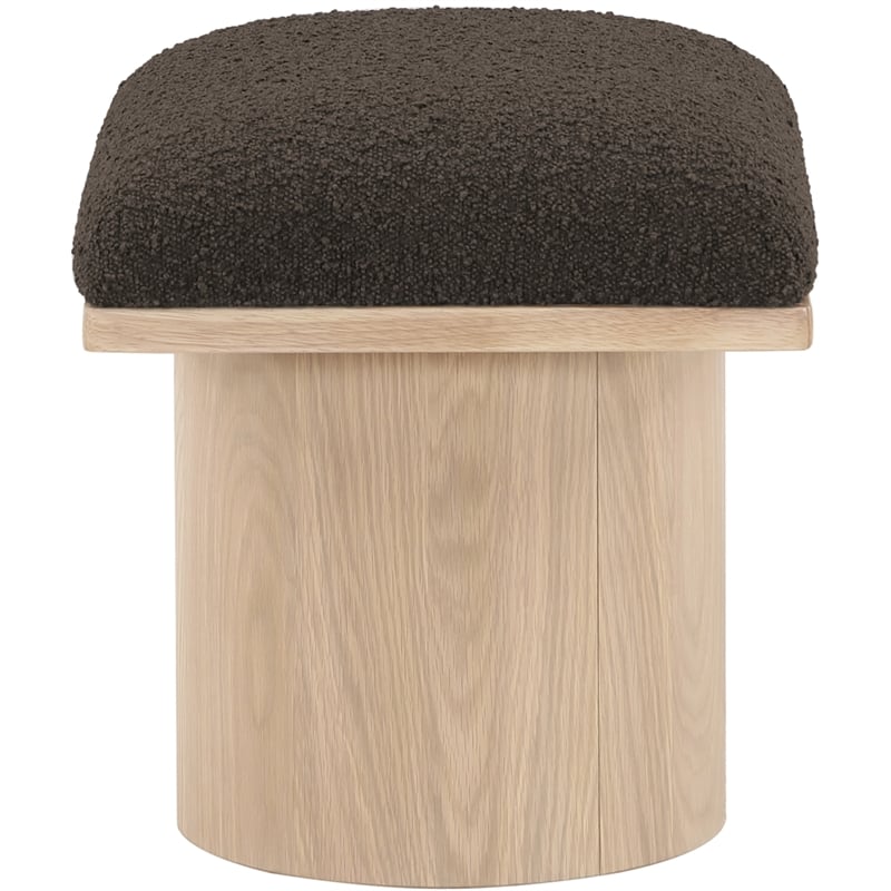 Meridian Furniture Pavilion Brown Boucle Fabric Bench/Stool