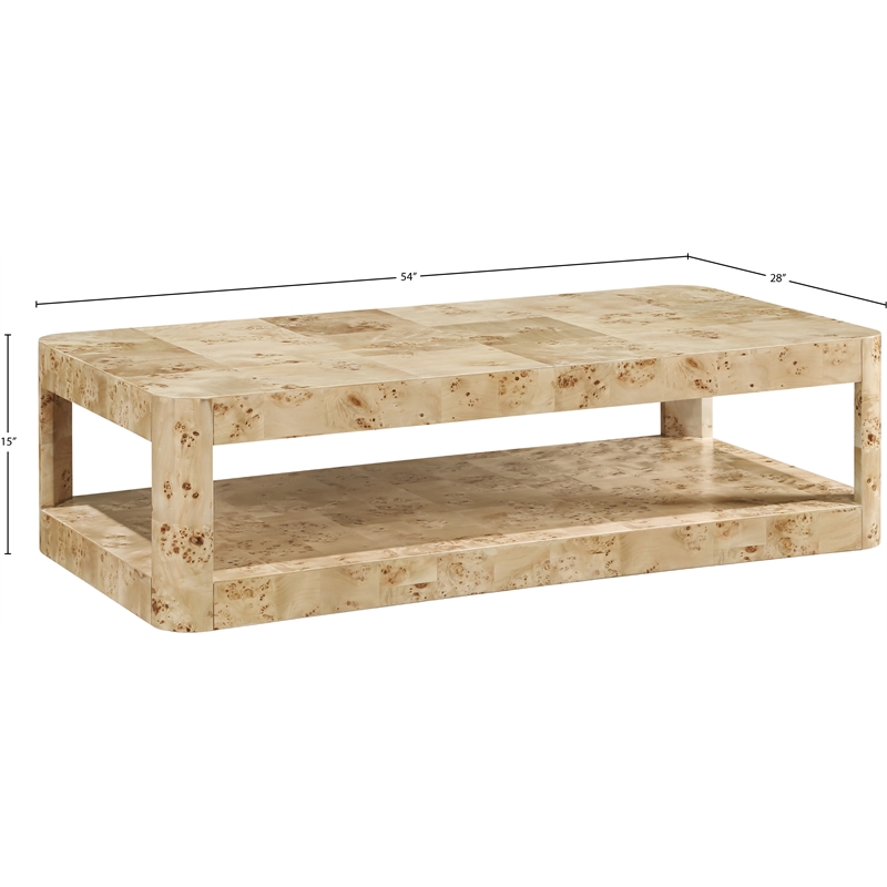 Meridian Furniture Reeves Burl Coffee Table