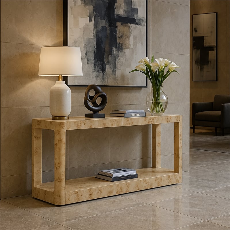Meridian Furniture Reeves Burl Console Table