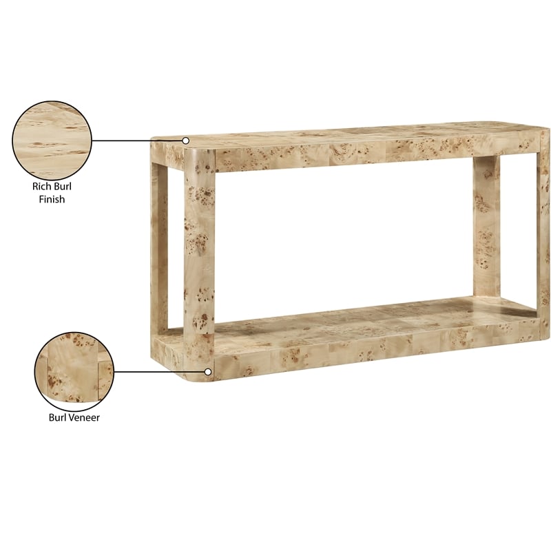 Meridian Furniture Reeves Burl Console Table
