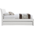 Meridian Furniture Myles Cream Linen Textured Fabric Twin Trundle Bed