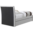 Meridian Furniture Myles Grey Linen Textured Fabric Twin Trundle Bed