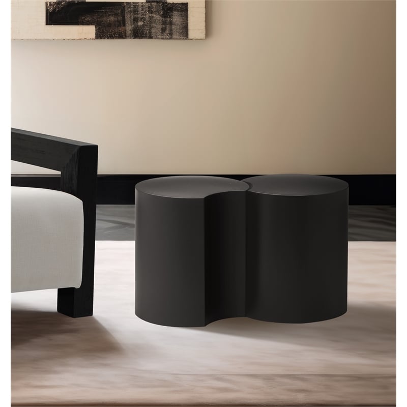 Meridian Furniture Dimple 2 Piece Black Iron Metal End Table