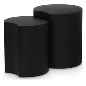 Meridian Furniture Dimple 2 Piece Black Iron Metal End Table