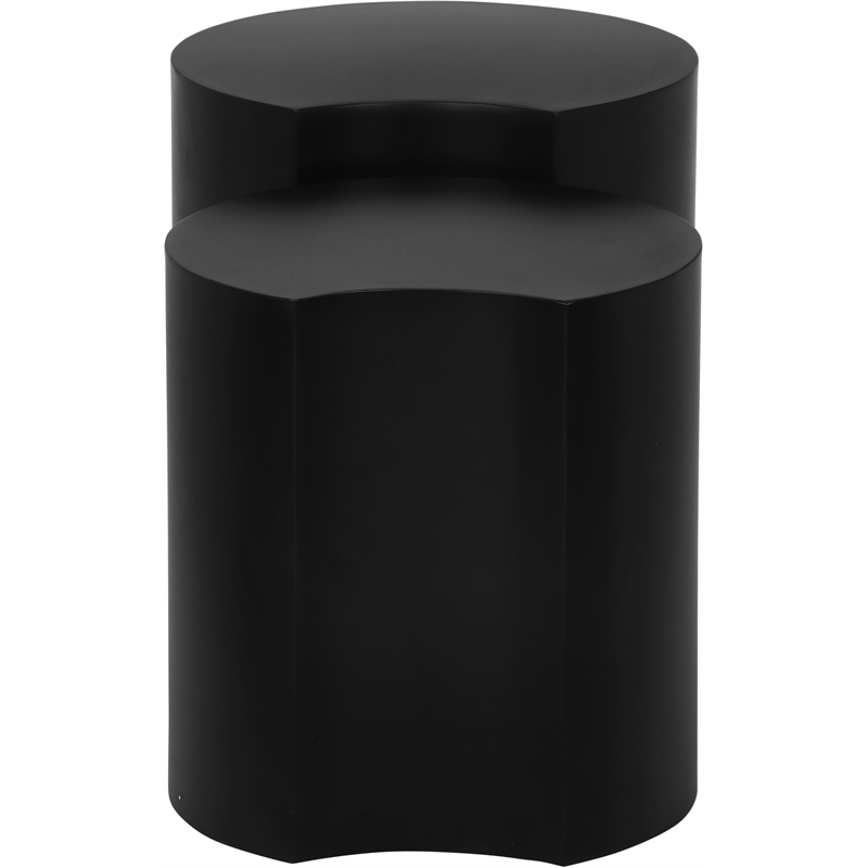 Meridian Furniture Dimple 2 Piece Black Iron Metal End Table