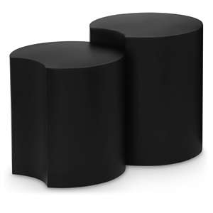 Meridian Furniture Dimple 2 Piece Black Iron Metal End Table