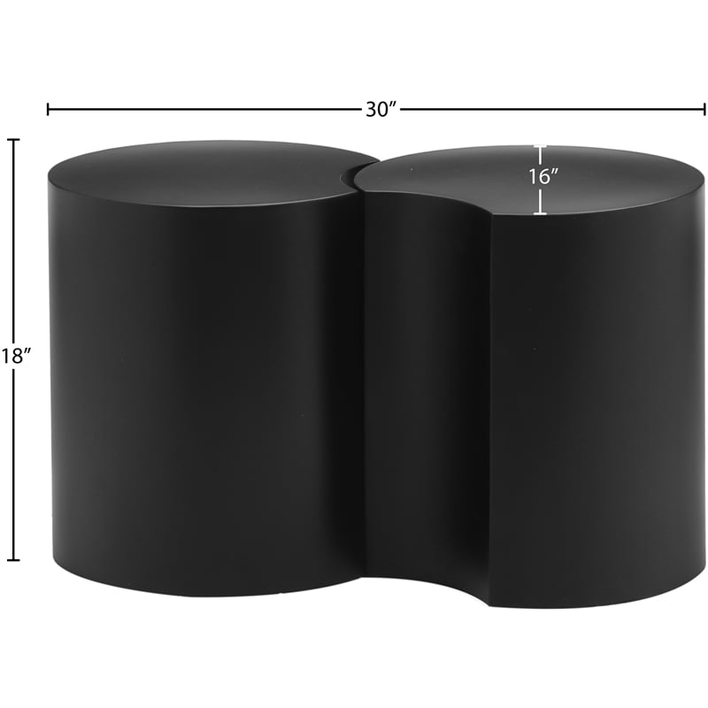 Meridian Furniture Dimple 2 Piece Black Iron Metal End Table