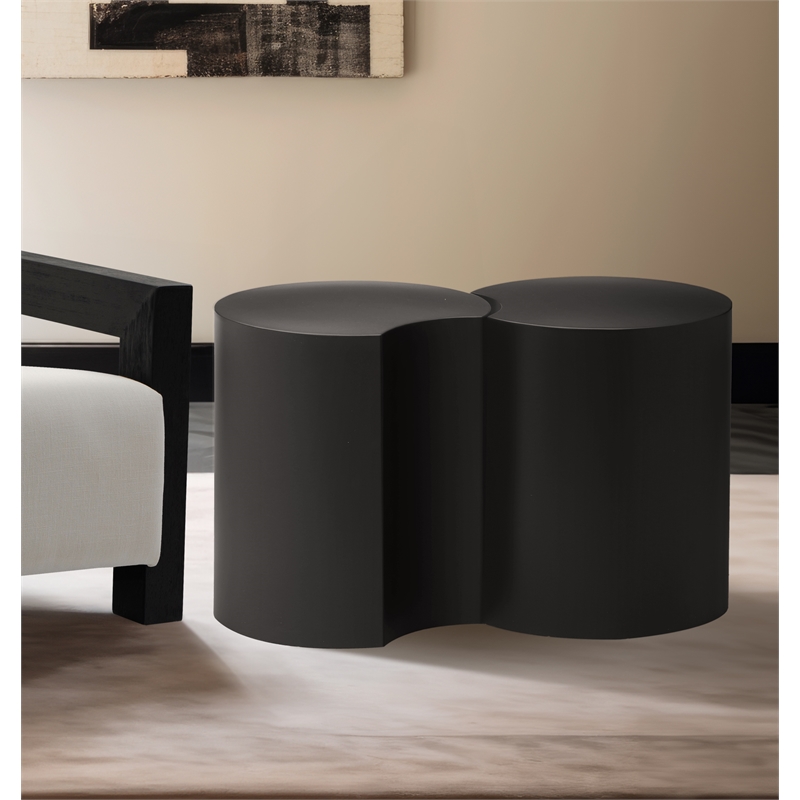 Meridian Furniture Dimple 2 Piece Black Iron Metal End Table