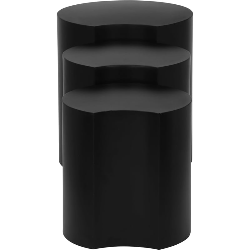 Meridian Furniture Dimple 3 Piece Black Iron Metal End Table