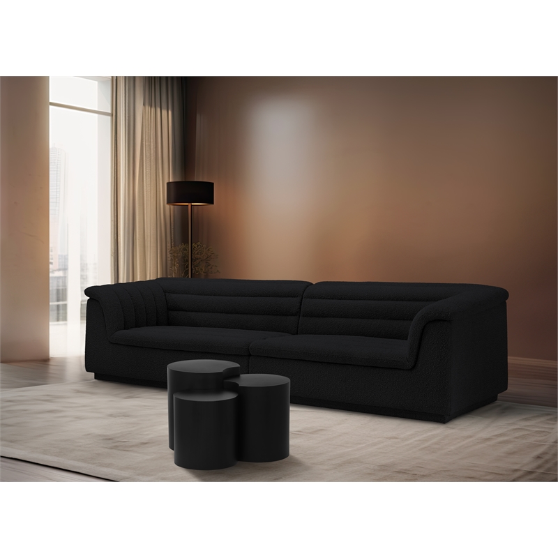 Meridian Furniture Dimple 3 Piece Black Iron Metal End Table