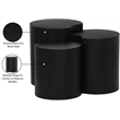 Meridian Furniture Dimple 3 Piece Black Iron Metal End Table