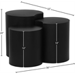 Meridian Furniture Dimple 3 Piece Black Iron Metal End Table
