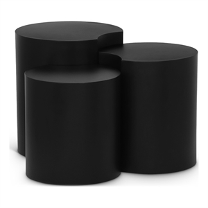 Meridian Furniture Dimple 3 Piece Black Iron Metal End Table