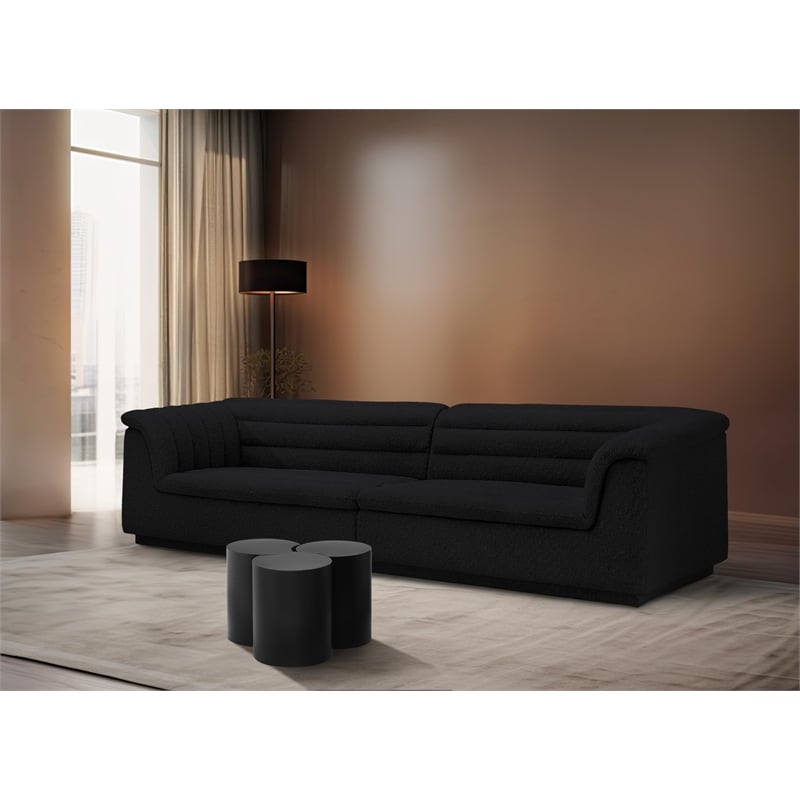 Meridian Furniture Dimple 3 Piece Black Iron Metal Coffee Table