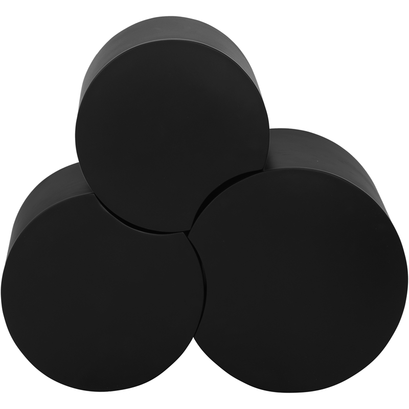 Meridian Furniture Dimple 3 Piece Black Iron Metal Coffee Table