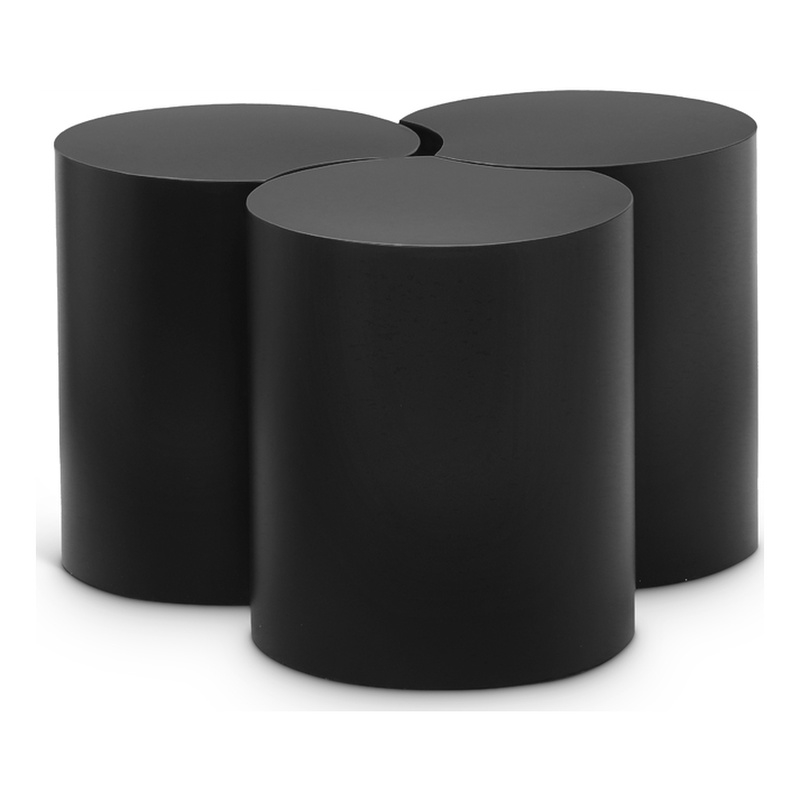 Meridian Furniture Dimple 3 Piece Black Iron Metal Coffee Table