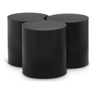 Meridian Furniture Dimple 3 Piece Black Iron Metal Coffee Table