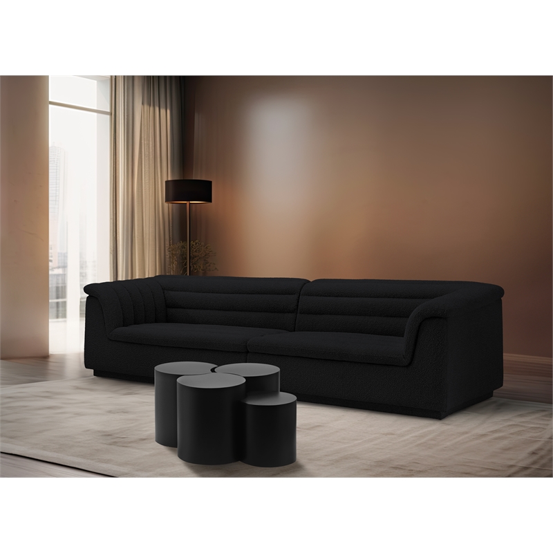 Meridian Furniture Dimple 4 Piece Black Iron Metal Coffee Table