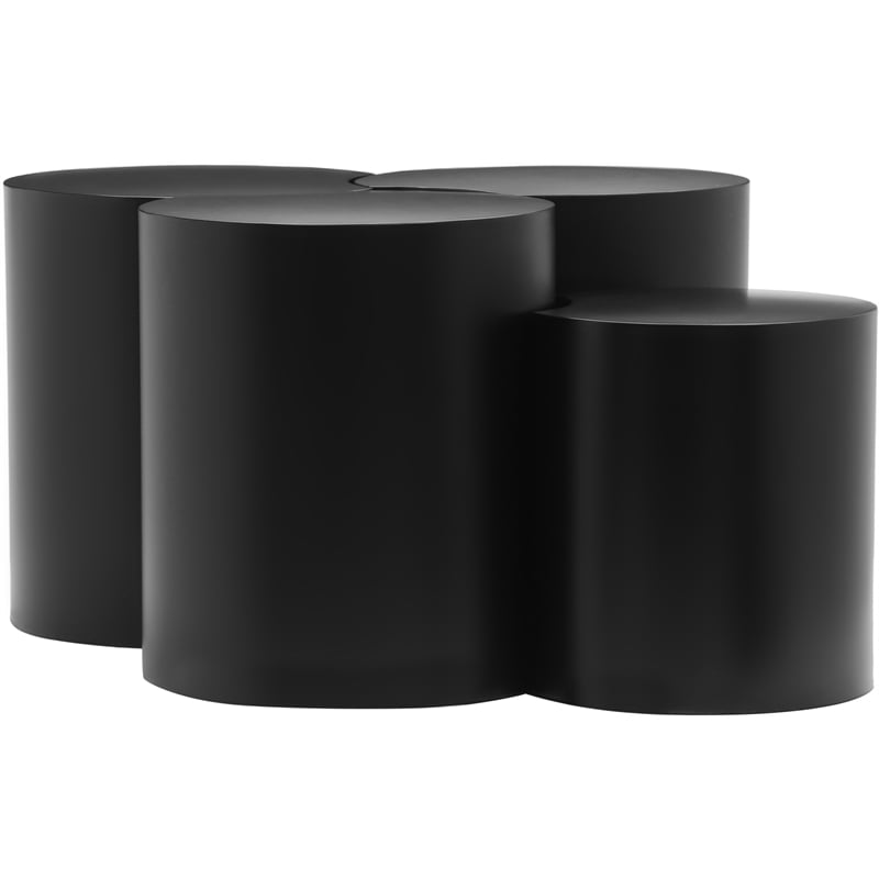 Meridian Furniture Dimple 4 Piece Black Iron Metal Coffee Table