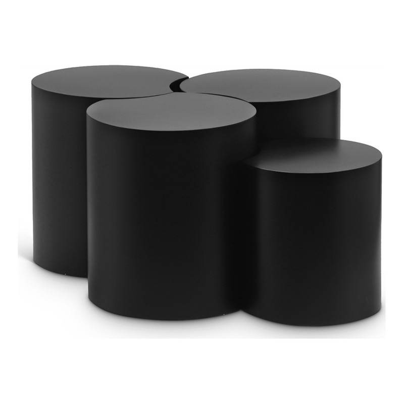 Meridian Furniture Dimple 4 Piece Black Iron Metal Coffee Table