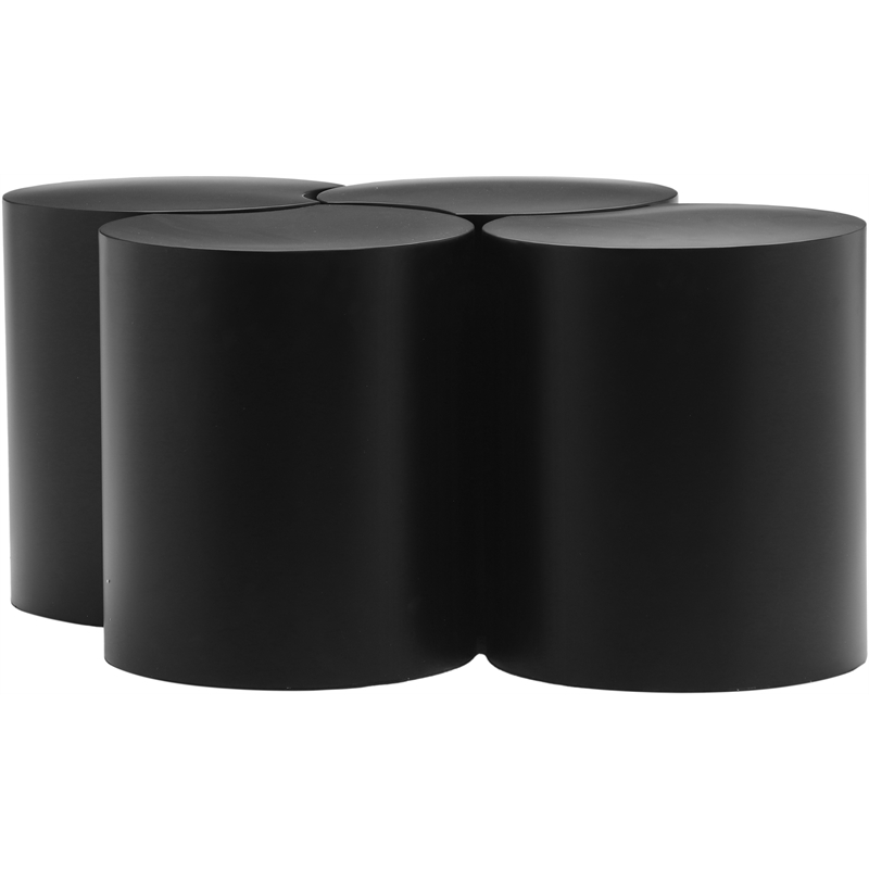 Meridian Furniture Dimple 4 Piece Black Iron Metal Coffee Table