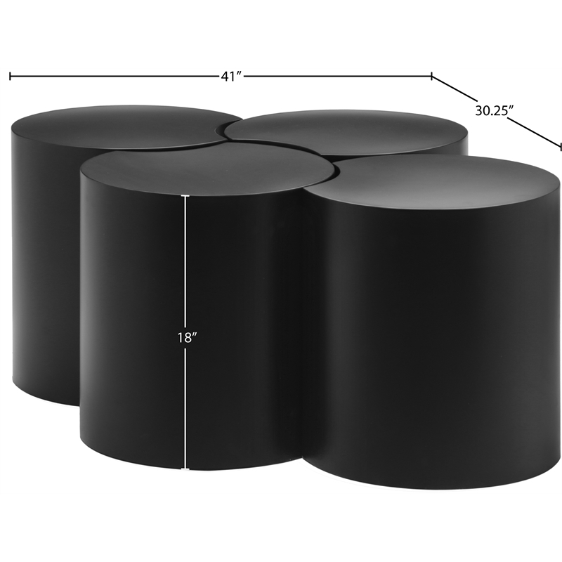 Meridian Furniture Dimple 4 Piece Black Iron Metal Coffee Table