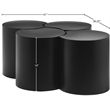 Meridian Furniture Dimple 4 Piece Black Iron Metal Coffee Table
