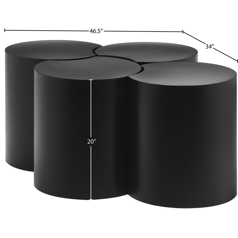 Meridian Furniture Dimple 4 Piece Black Iron Metal Coffee Table