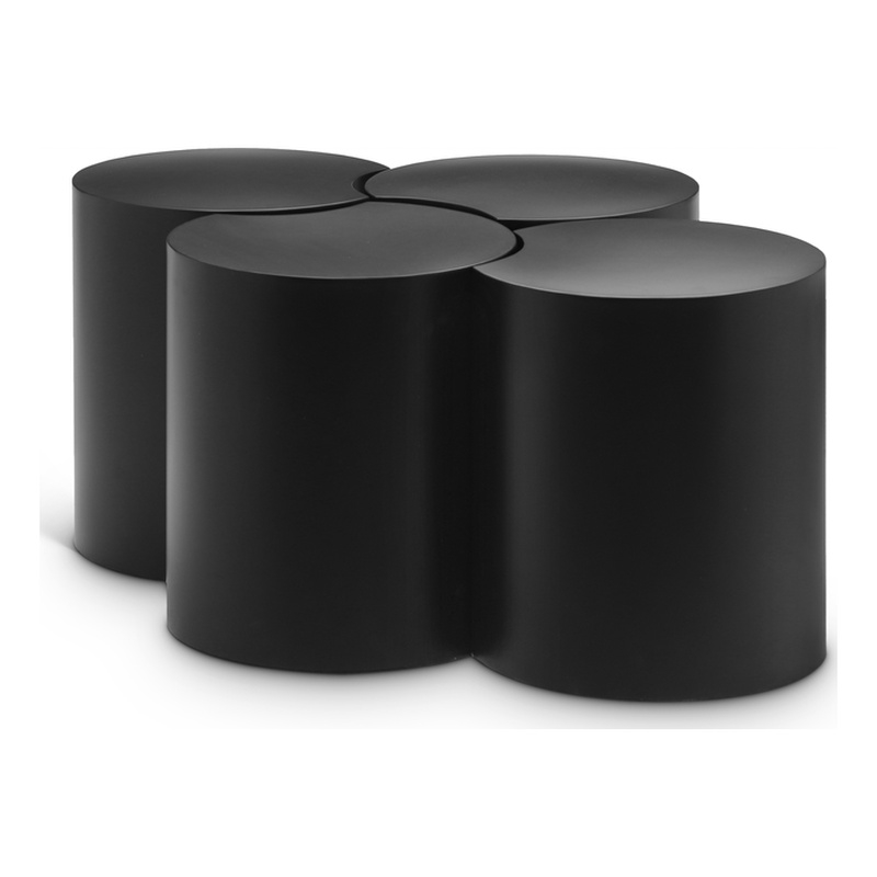 Meridian Furniture Dimple 4 Piece Black Iron Metal Coffee Table