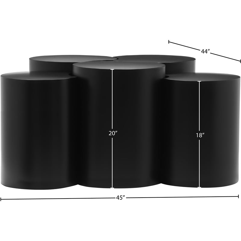 Meridian Furniture Dimple 5 Piece Black Iron Metal Coffee Table