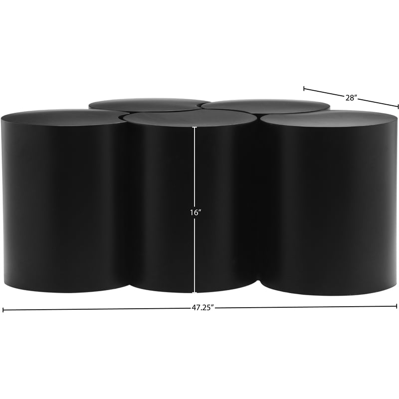 Meridian Furniture Dimple 5 Piece Black Iron Metal Coffee Table