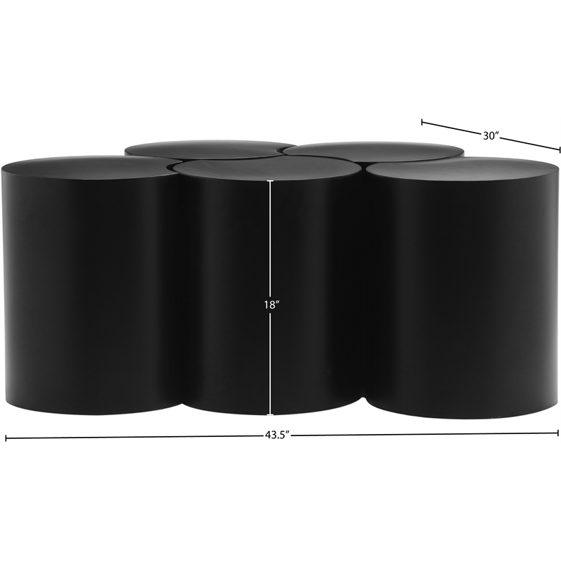 Meridian Furniture Dimple 5 Piece Black Iron Metal Coffee Table