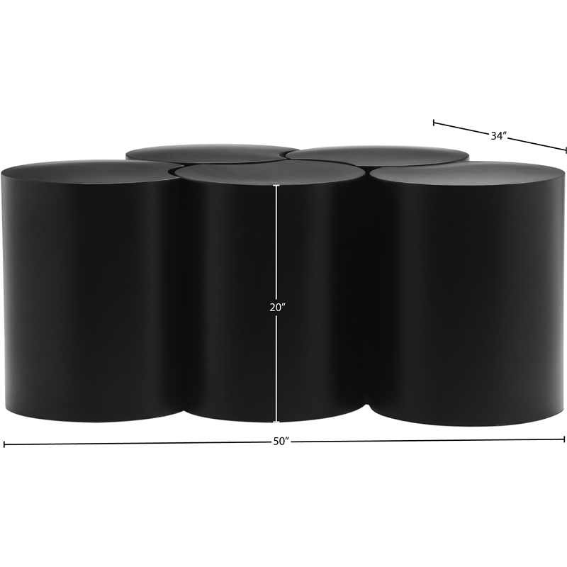 Meridian Furniture Dimple 5 Piece Black Iron Metal Coffee Table