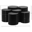 Meridian Furniture Dimple 6 Piece Black Iron Metal Coffee Table
