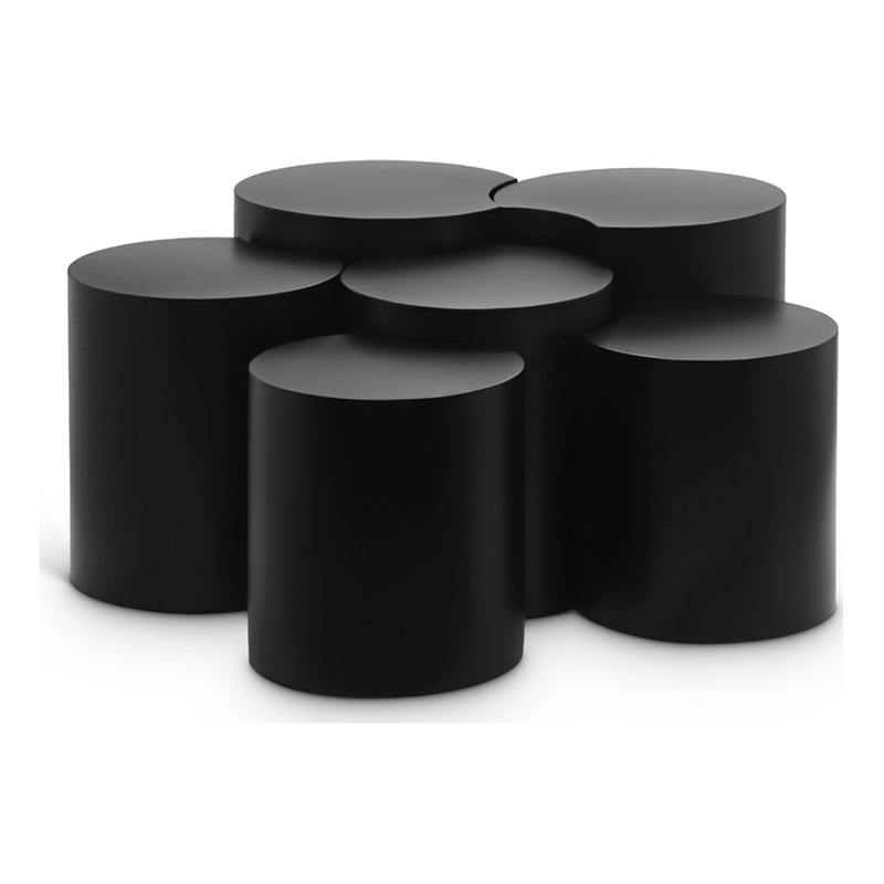 Meridian Furniture Dimple 6 Piece Black Iron Metal Coffee Table