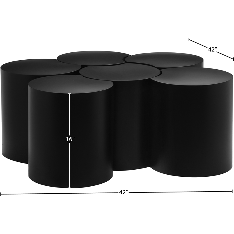 Meridian Furniture Dimple 6 Piece Black Iron Metal Coffee Table