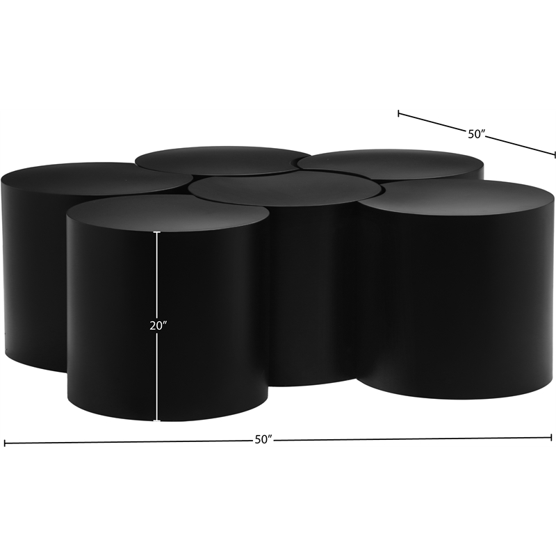 Meridian Furniture Dimple 6 Piece Black Iron Metal Coffee Table