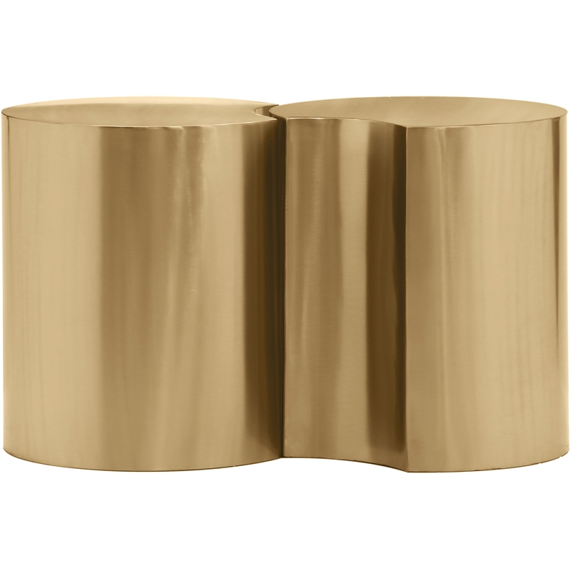 Meridian Furniture Dimple 2 Piece Gold Iron Metal End Table