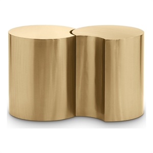 Meridian Furniture Dimple 2 Piece Gold Iron Metal End Table