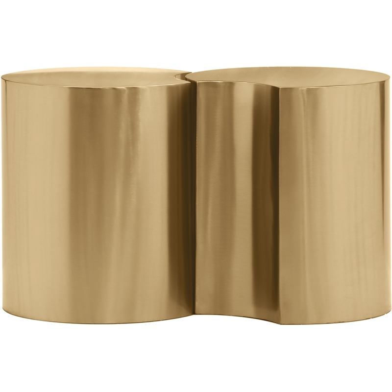 Meridian Furniture Dimple 2 Piece Gold Iron Metal End Table