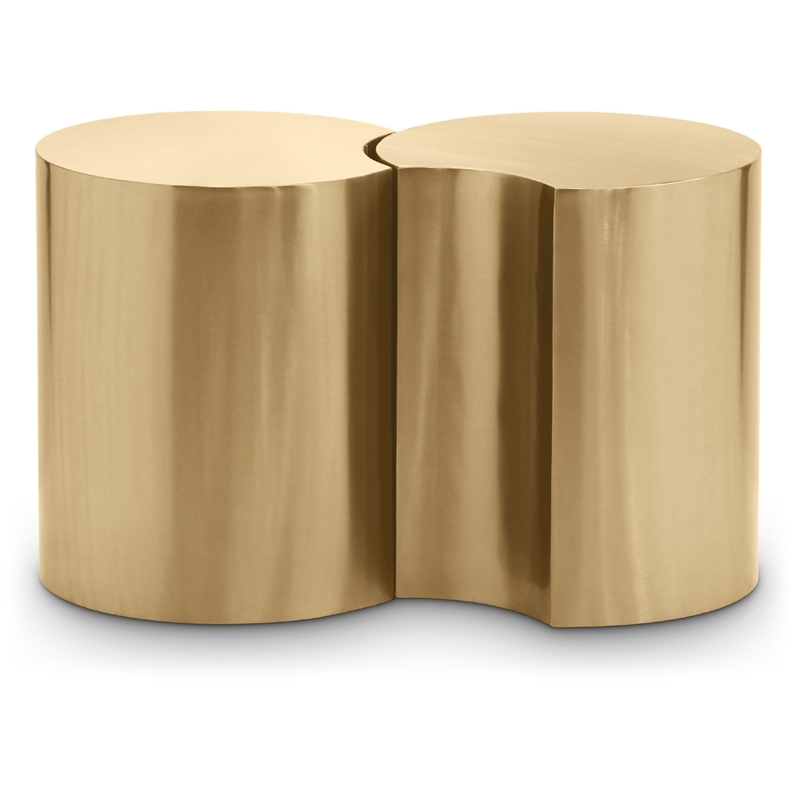 Meridian Furniture Dimple 2 Piece Gold Iron Metal End Table